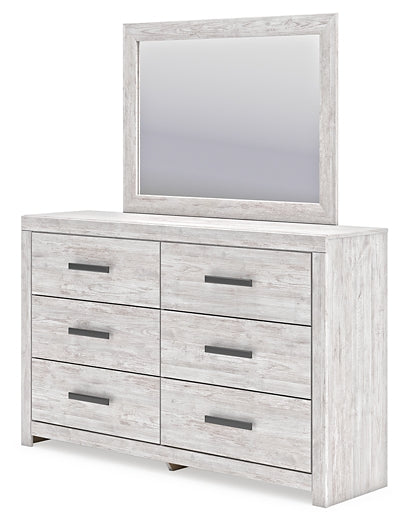 Cayboni Full Panel Bed with Mirrored Dresser and 2 Nightstands