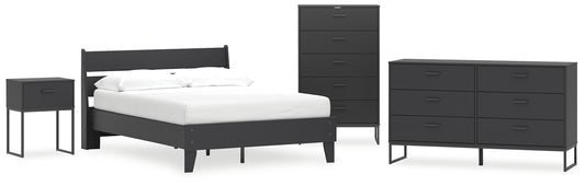 Socalle Full Panel Platform Bed with Dresser, Chest and Nightstand