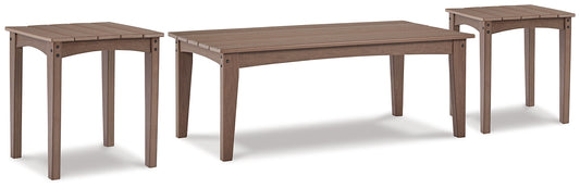 Emmeline Outdoor Coffee Table with 2 End Tables