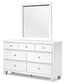 Fortman Full Panel Bed with Mirrored Dresser, Chest and 2 Nightstands