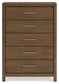 Cabalynn King Panel Bed with Storage with Mirrored Dresser and Chest
